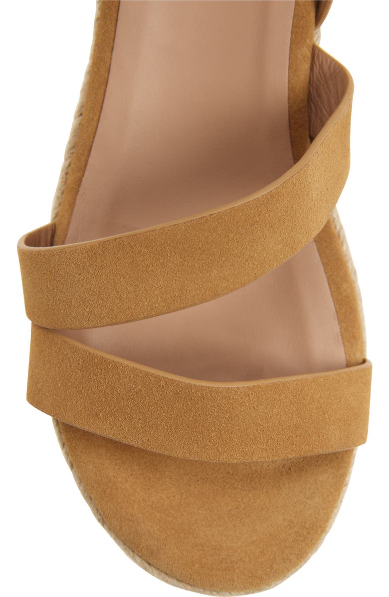 LK Bennett Siena Ankle Strap Espadrille Platform Wedge Sandal, Alternate, color, Tan