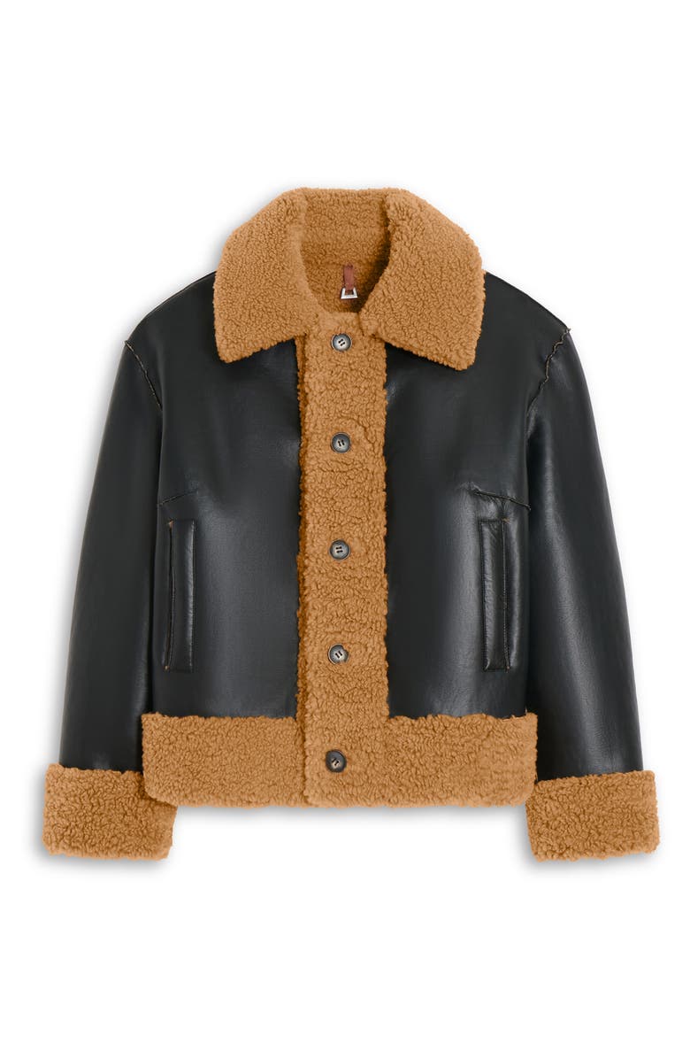 Apparis Charlie Reversible Faux Shearling Short Coat, Alternate, color, 