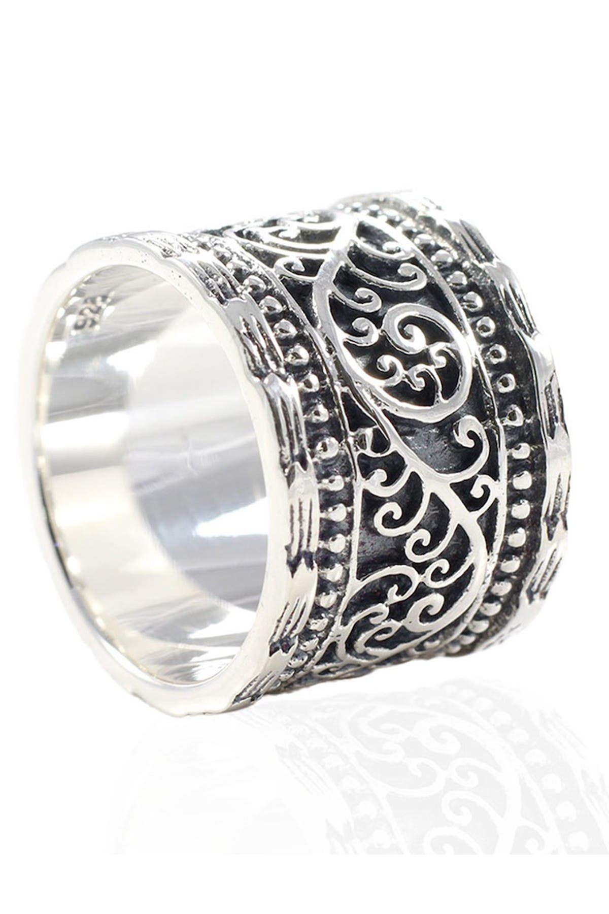 DEVATA Sterling Silver Bali Filigree Wide Band Ring (Men) | Nordstromrack