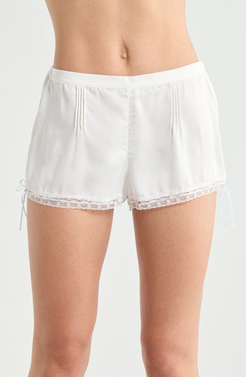 Nyah Lace Trim Pintuck Detail Pajama Shorts