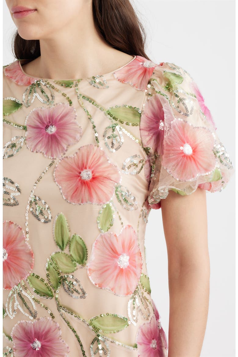 Sequin Floral Shift Dress, Alternate, color, PURPLE MUL