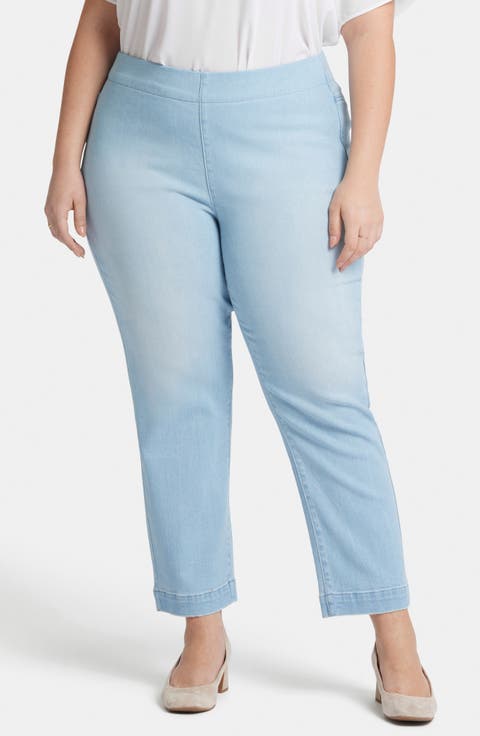 Bailey Pull-On Ankle Relaxed Straight Leg Jeans (Plus)