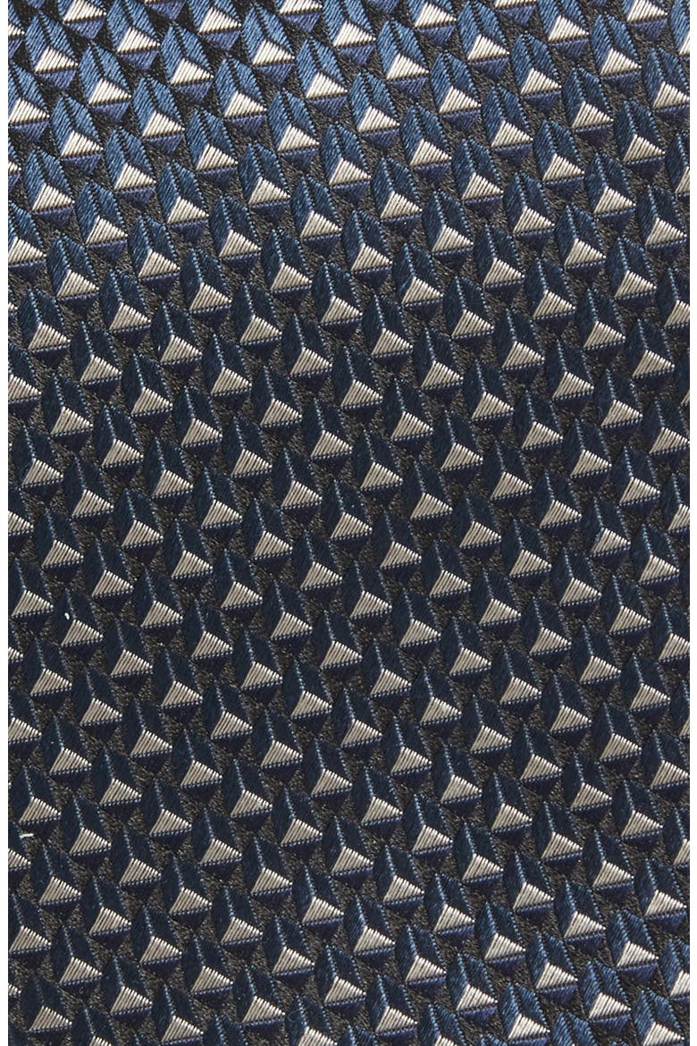 Geometric Silk Jacquard Tie, Alternate, color, DARKBLUE