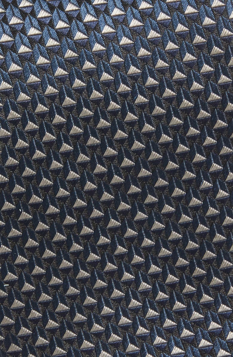 ZEGNA TIES Geometric Silk Jacquard Tie, Alternate, color, Darkblue