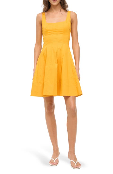 Wells Seamed Stretch Cotton Minidress