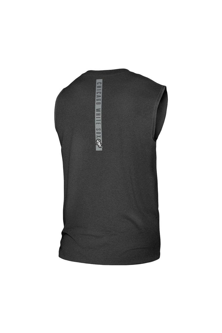 Men's New Era Heather Black Chicago White Sox Team Muscle Tank Top, Alternate, color, Black