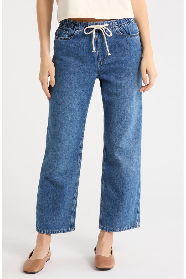 Ella Wide Leg Denim Pants, Main, color, MEDIUM WASH