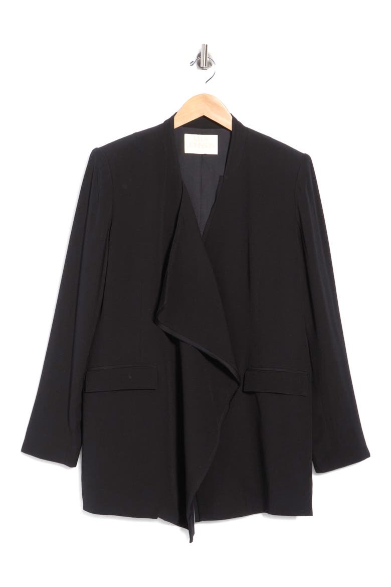 Elea Draped Front Blazer, Alternate, color, NOIR