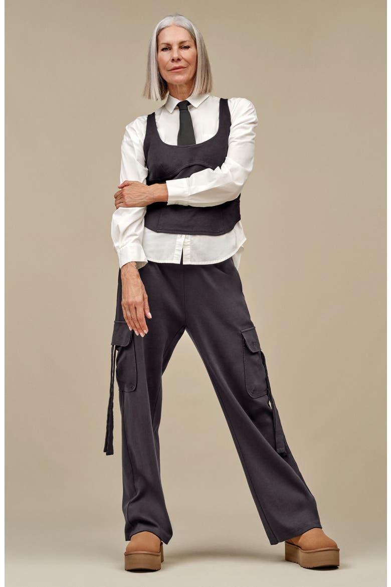 Ophira Cargo Pants, Alternate, color, INK