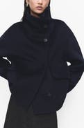 MANGO Funnel Neck Wool Coat