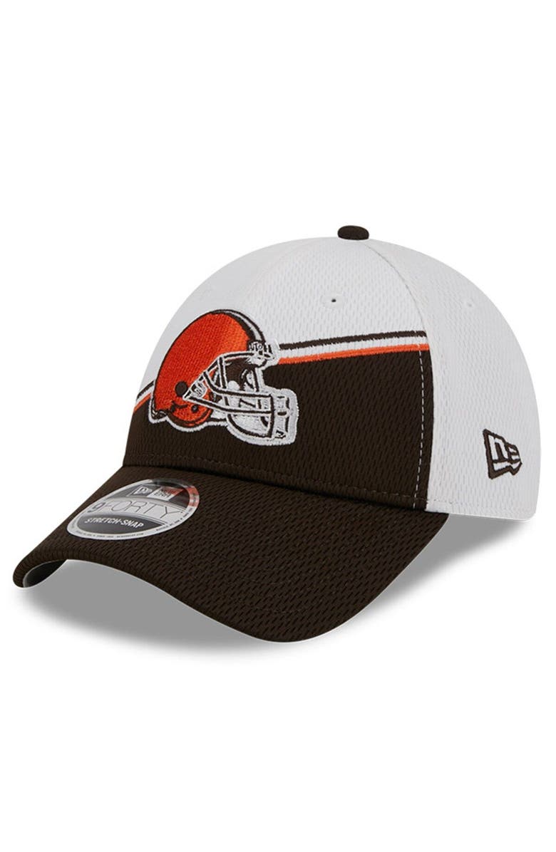 New Era Men's New Era White/Brown Cleveland Browns 2023 Sideline 9FORTY Adjustable Hat, Alternate, color, White