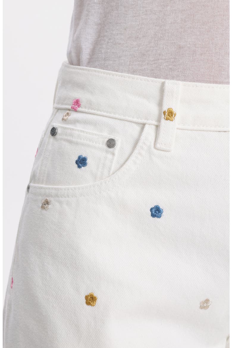 Embroidered High Waist Ankle Barrel Jeans, Alternate, color, EOS