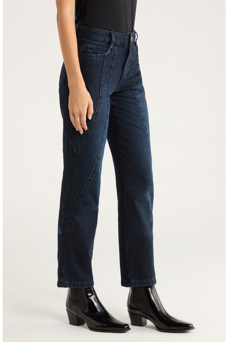 Juli Wavy Seam Wide Leg Jeans, Alternate, color, BLUE