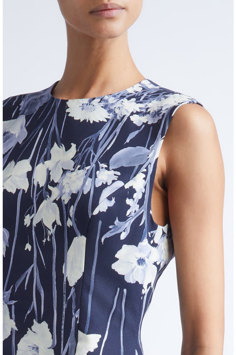 Betsy Floral Faille Fit & Flare Dress, Alternate, color, NAVY MULTI