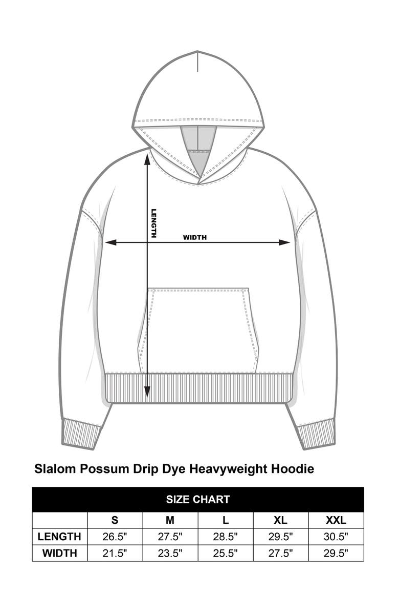 Vardagen Slalom Possum Drip Dye Heavyweight Hoodie, Alternate, color, Olive