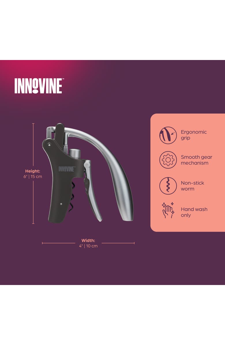 Innovine Vertical Lever Corkscrew, Alternate, color, Grey