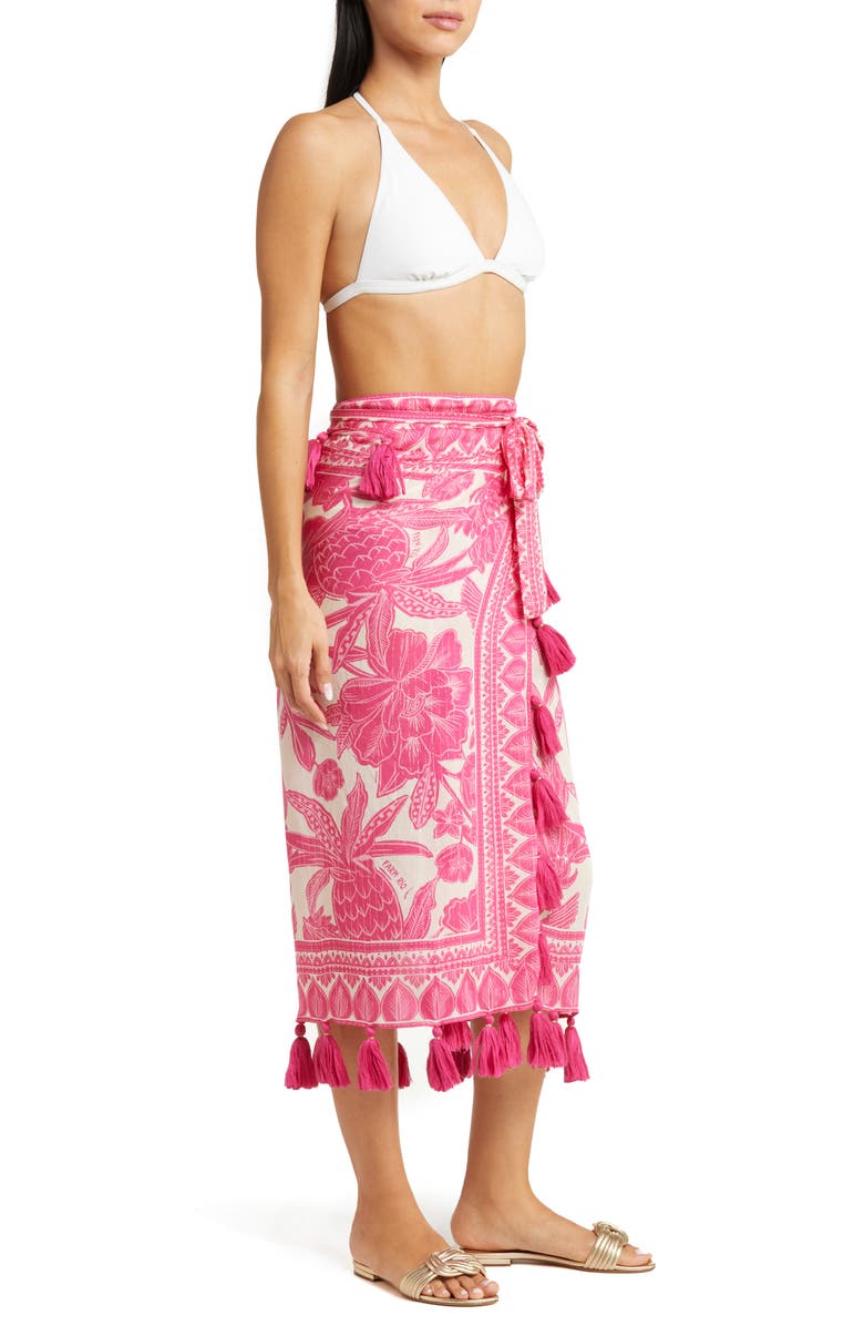 FARM Rio Tropical Woodcut Cover-Up Skirt, Alternate, color, 