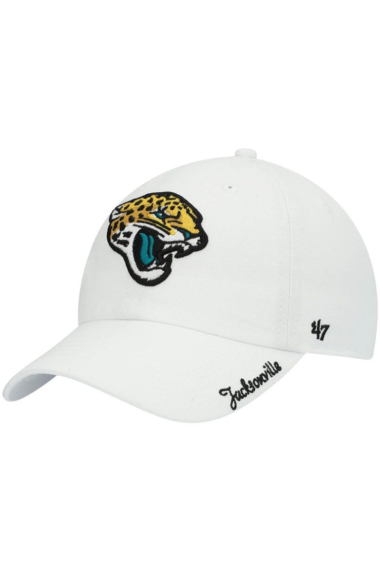 Women's '47 White Jacksonville Jaguars Miata Clean Up Logo Adjustable Hat, Main, color, White