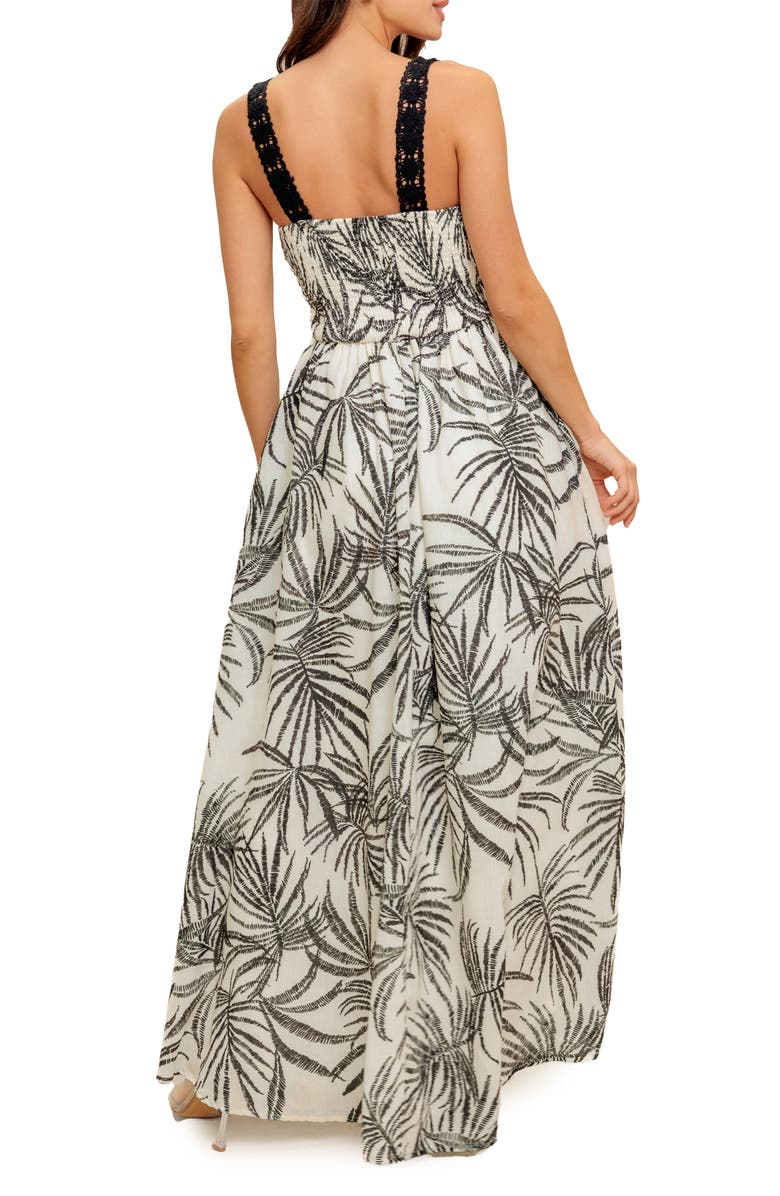 FLYING TOMATO Crochet Trim Maxi Dress, Alternate, color, Ivory Black