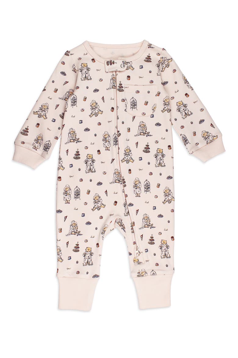 x Paddington Bear™ Organic Cotton Zip Romper, Main, color, SWEET PADDINGTON