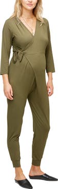 Nom Maternity Amabella Maternity & Nursing Wrap Jumpsuit