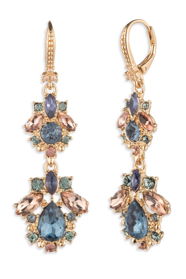 Beauty in Blue Crystal Drop Earrings, Main, color, BLUE