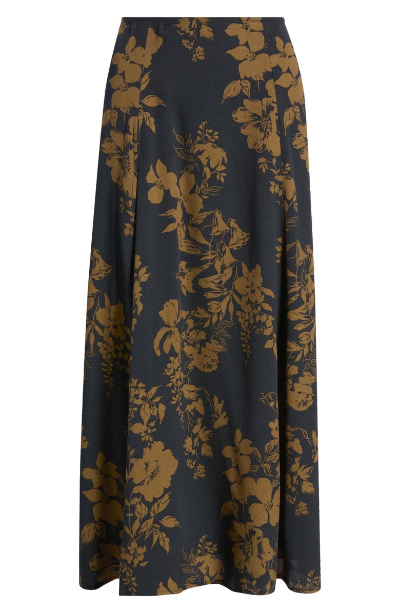 Reformation Zoe Side Slit Midi Skirt, Alternate, color, Night Garden