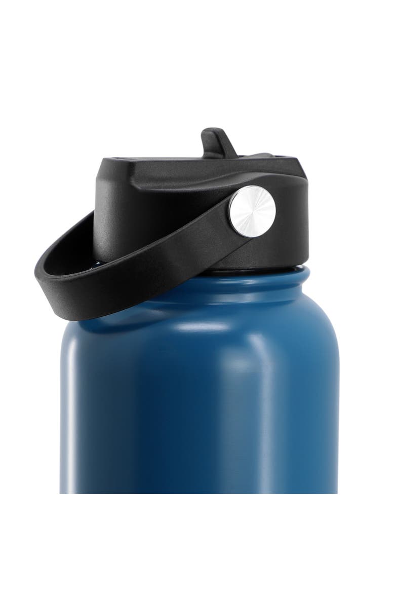 Marina 38 Ounce Double Wall Stainless Steel Thermal Bottle with Lid and Straw, Alternate, color, Blue