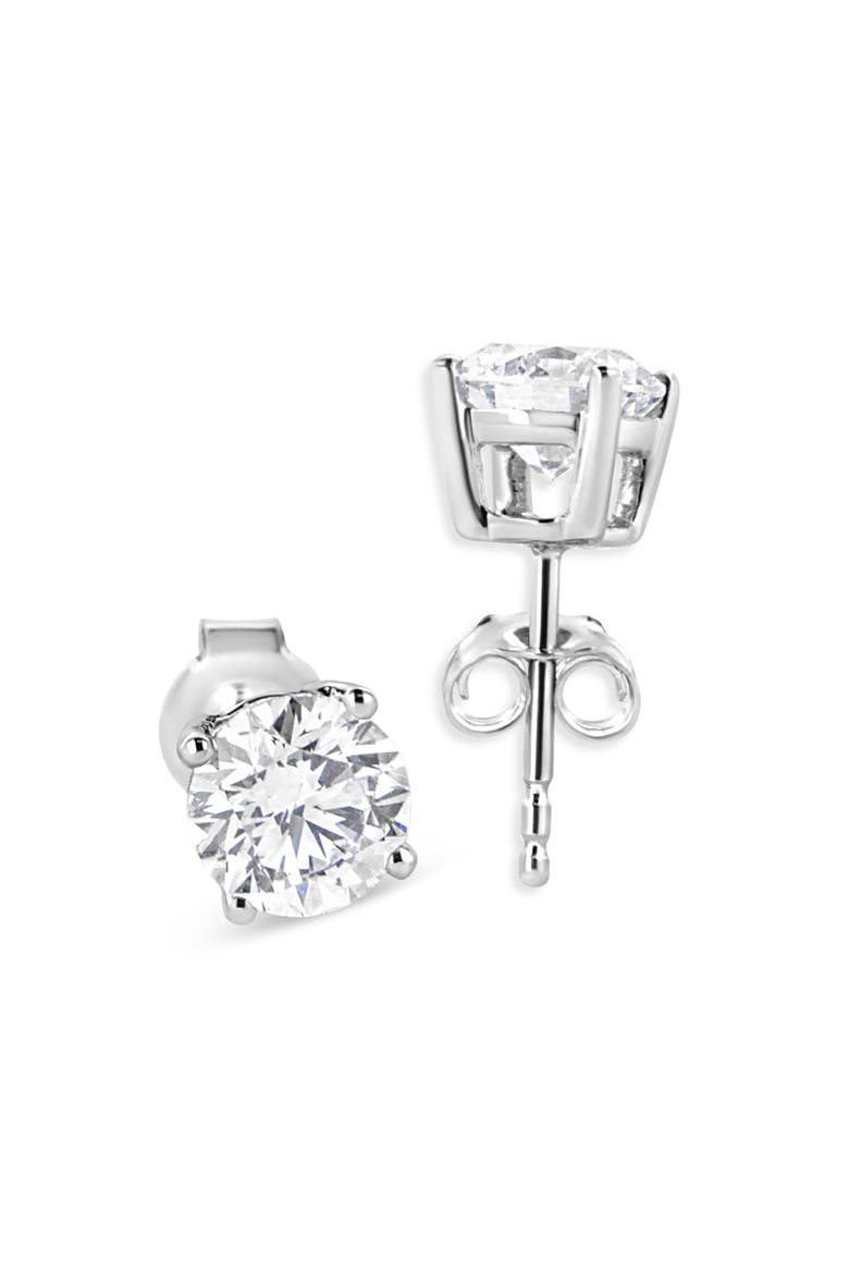 14K White Gold 1 3/4 Cttw Lab Grown Round Brilliant Diamond Solitaire Stud Earring, Alternate, color, White Gold