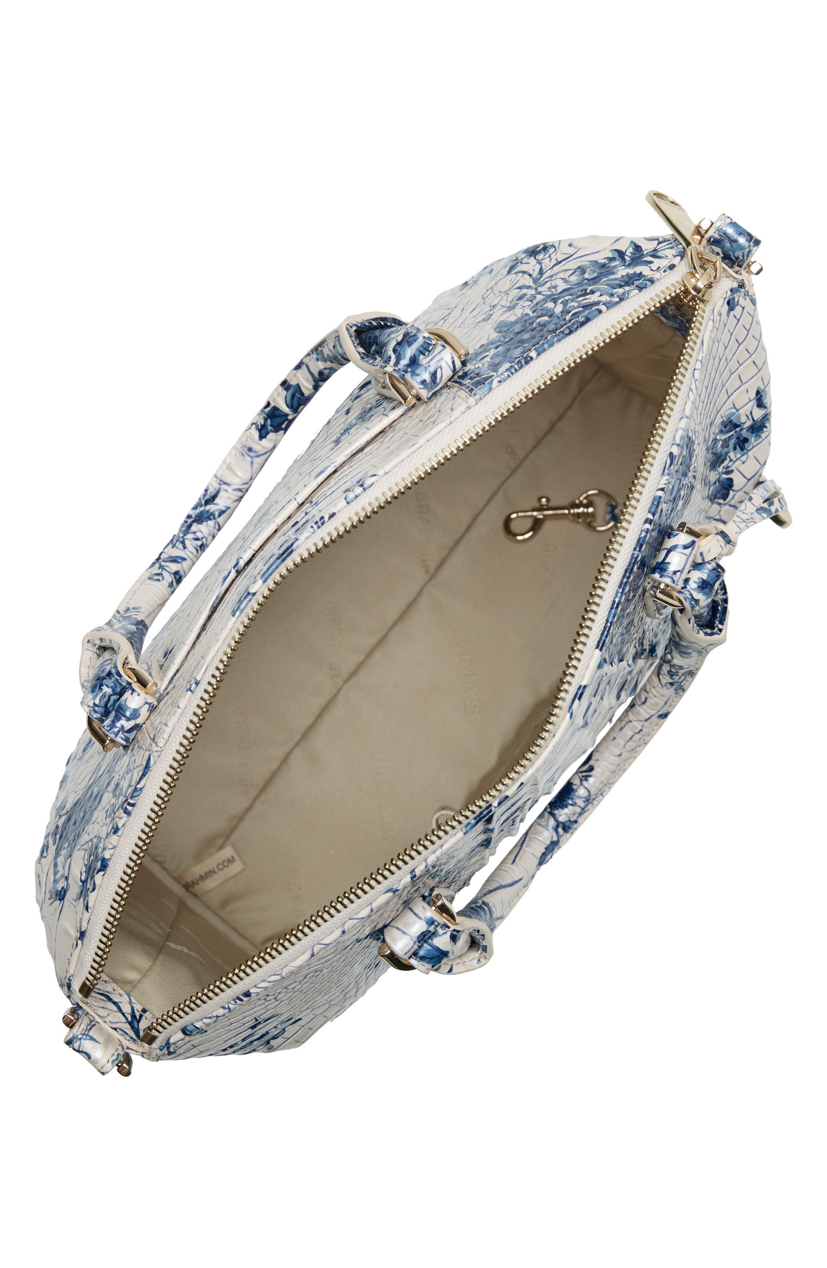 Brahmin Duxbury Croc Embossed Leather Satchel, Alternate, color, 