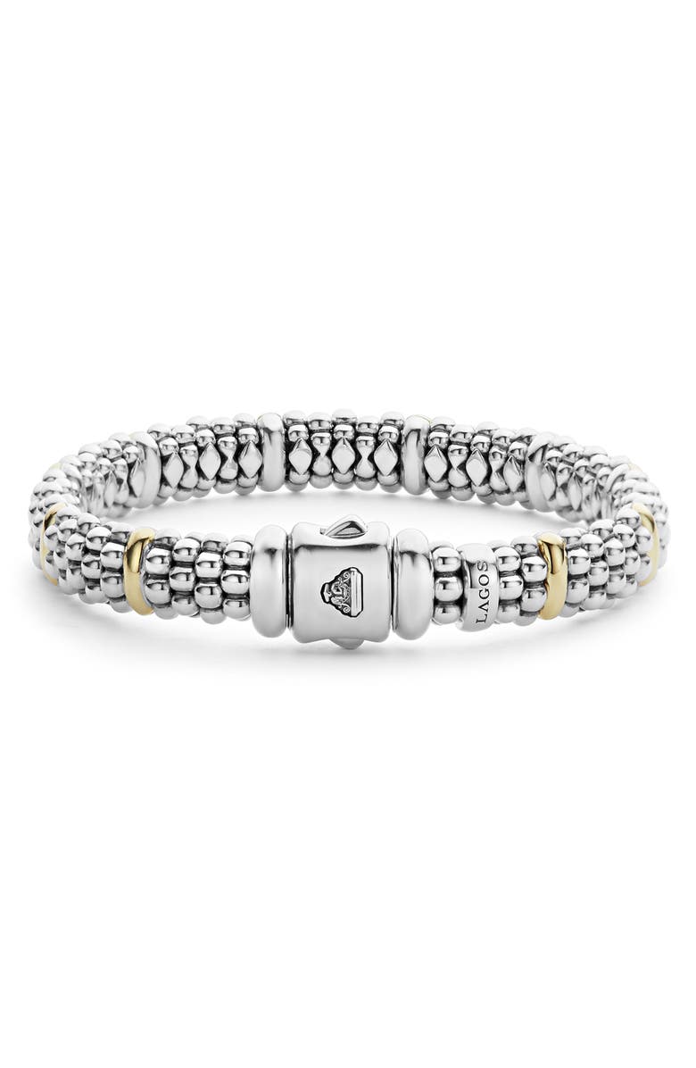 LAGOS Oval Caviar Rope Bracelet, Alternate, color, Silver/ Gold