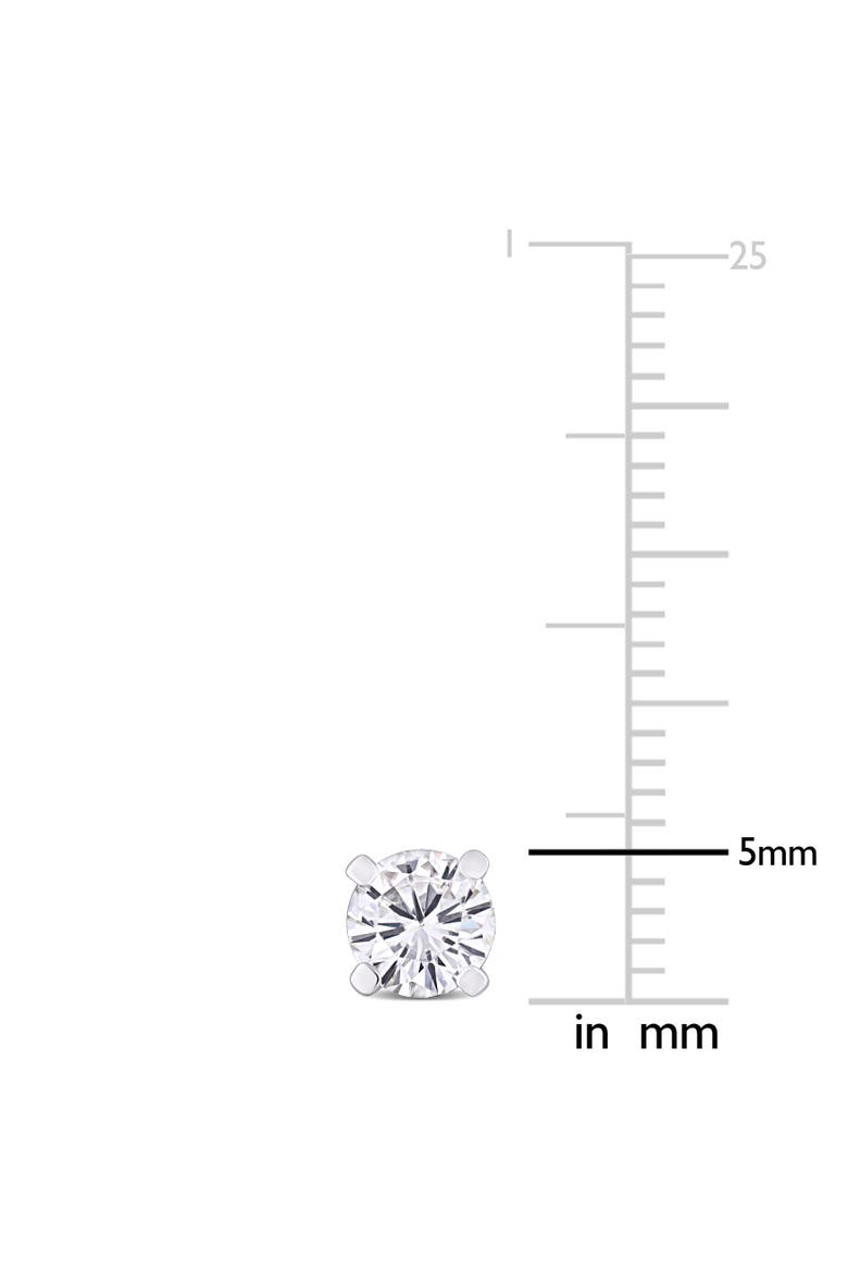 Moissanite Solitaire Earrings, Alternate, color, Sterling Silver