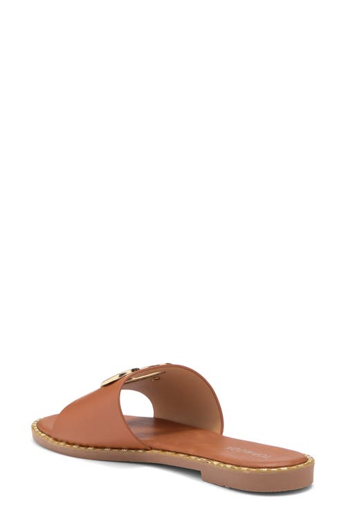 Top Guy Shoes Teresa Slide Sandal In Tan Pu