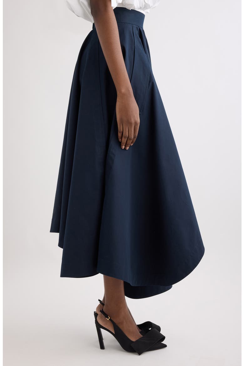 Asymmetric Cotton Skirt, Alternate, color, DARK BLUE