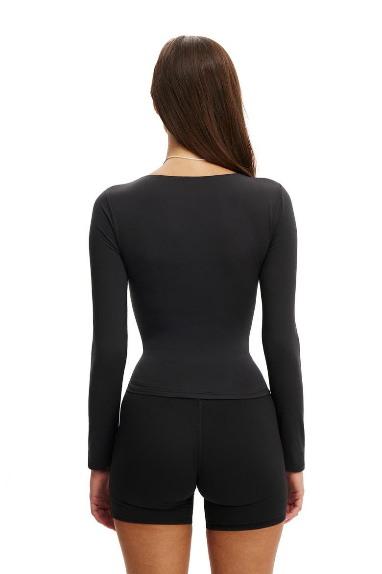Women's Active Ultra Soft Scoop Neck Long Sleeve, Alternate, color, Black