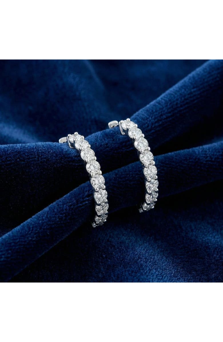 Bliss Diamond 3Ct Diamond Lab Grown Inside Outside Hoops 14k Gold Eearrings 1" Tall, Alternate, color, 14K Yellow Gold