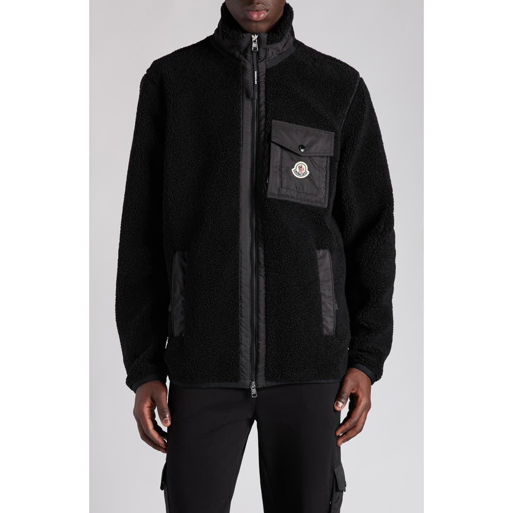 Moncler Teddy Zip-up Sweatshirt With Pocket In Multi