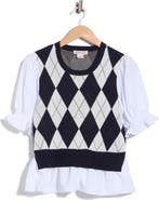Nanette Lepore Twofer Ruffle Trim Sweater