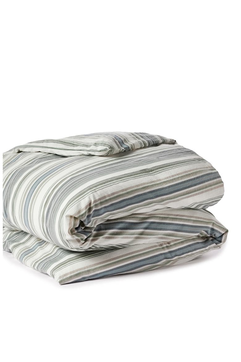 Coastal Organic Cotton Duvet Cover, Main, color, SHORESIDE STRIPE