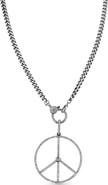 Sheryl Lowe Long Peace Sign Pendant Necklace