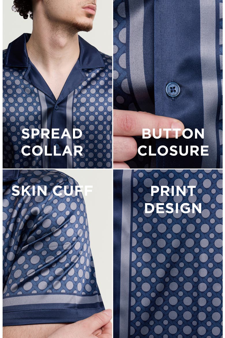 Circle Printed Camp Shirt, Alternate, color, NAVY