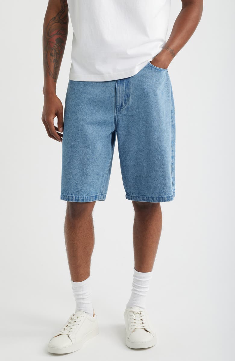 SANTO STUDIO Newport Denim Shorts, Main, color, Indigo Stone Washed