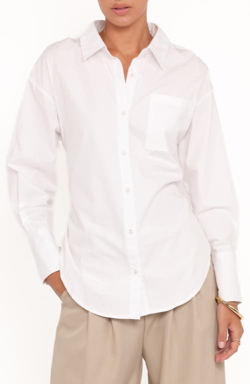 Petal And Pup Petal & Pup Yacra Lace-up Back Cotton Button-up Shirt In White