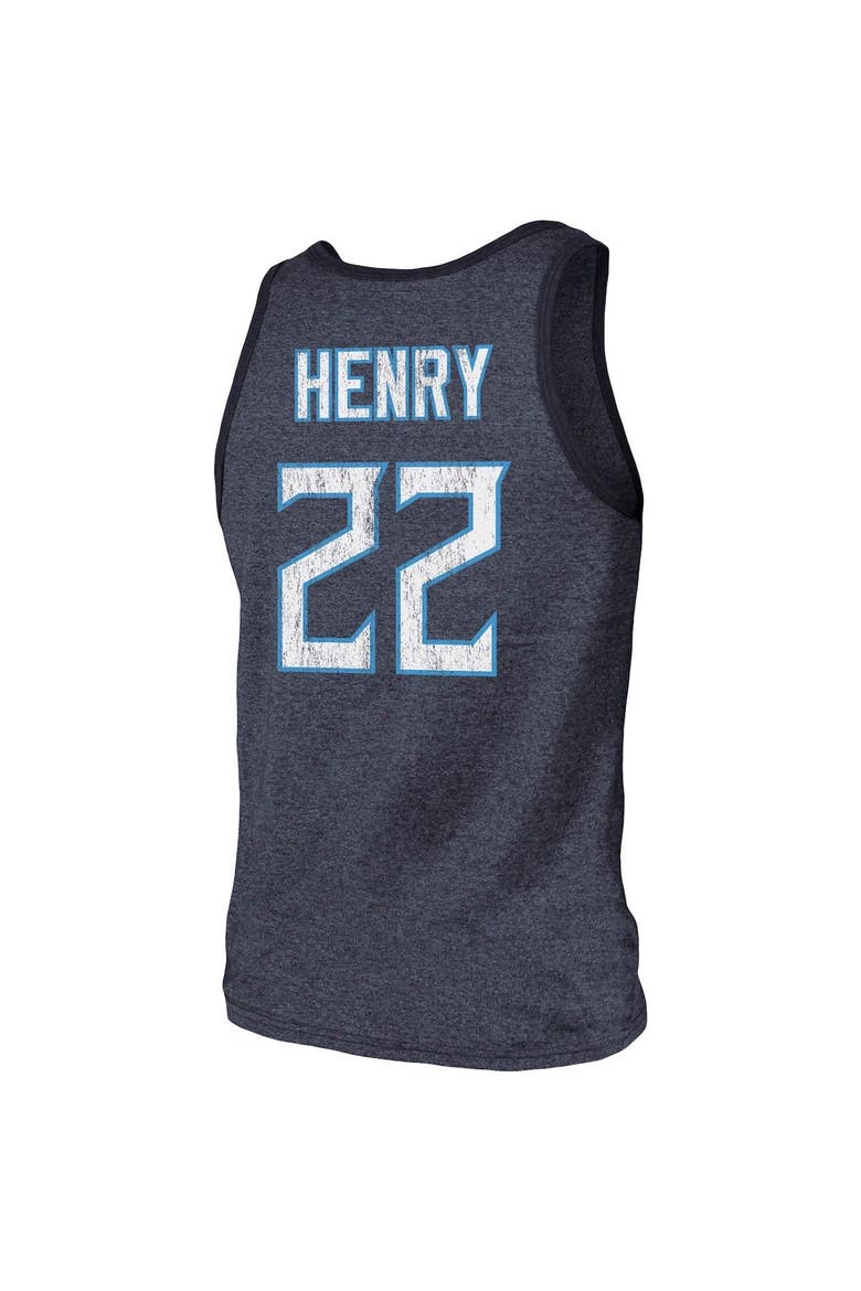 Men's Majestic Threads Derrick Henry Navy Tennessee Titans Name & Number Tri-Blend Tank Top, Alternate, color, Navy