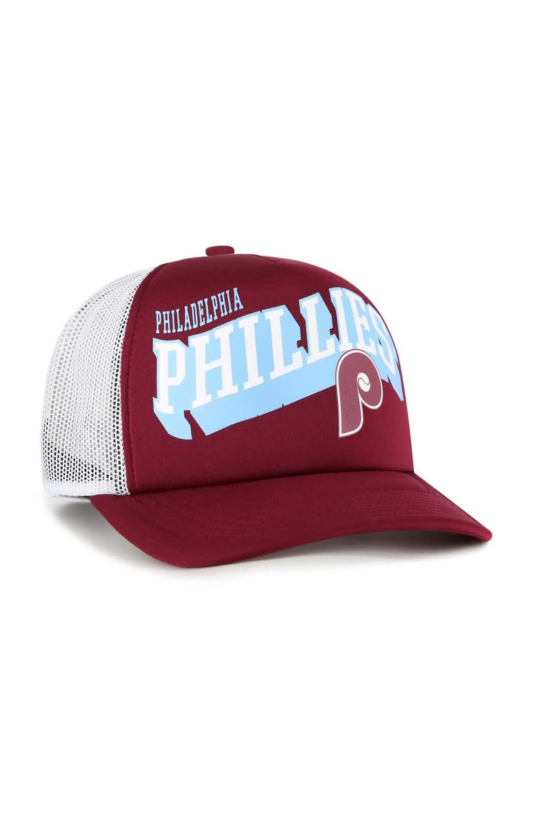 '47 Men's '47 Red Philadelphia Phillies Meander Foam Trucker Snapback Hat, Alternate, color, Red