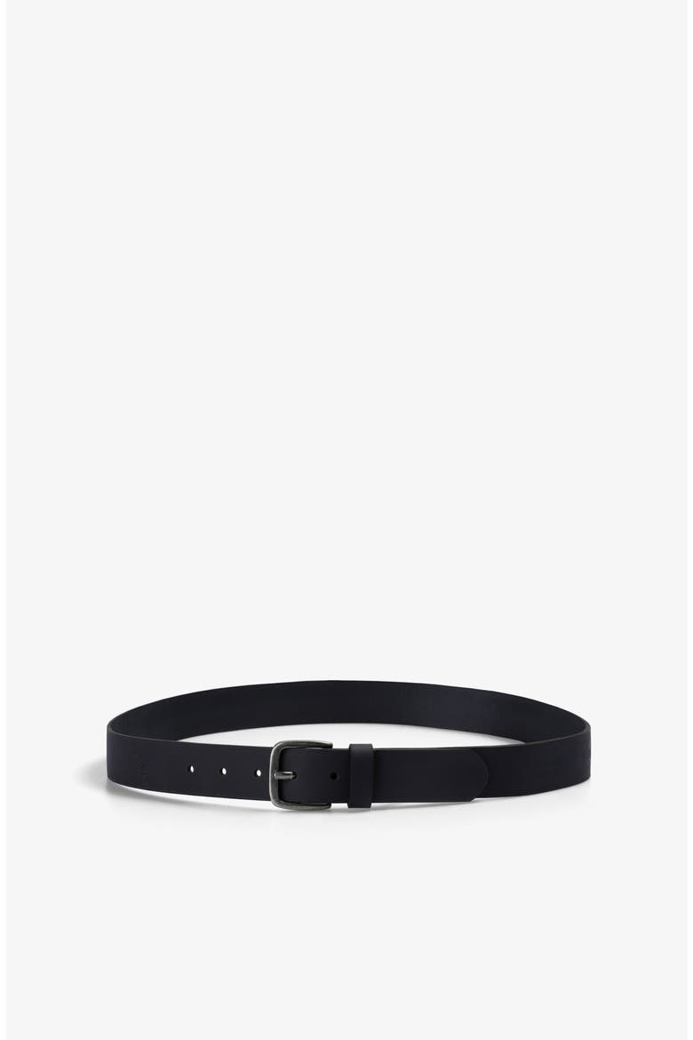 Textured Leather Belt, Alternate, color, Navy