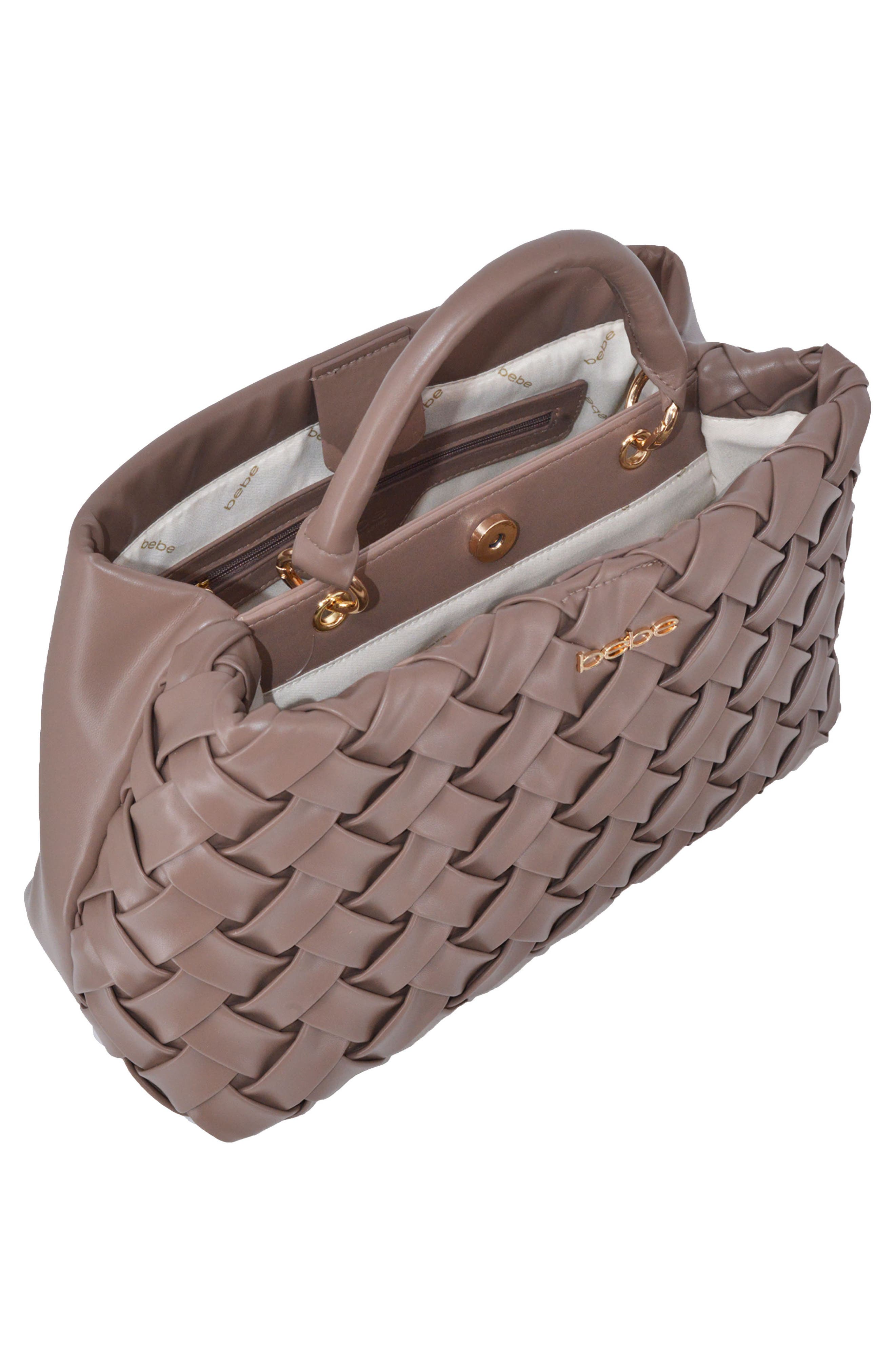 Luca Medium Woven Satchel, Alternate, color, TAUPE