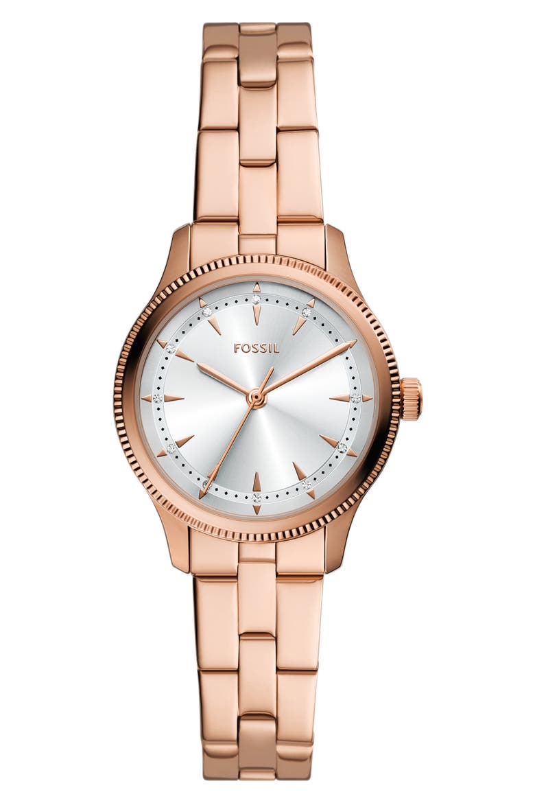 Brynn Rose Gold Tone Bracelet Watch, 30mm, Main, color, ROSE GOLD