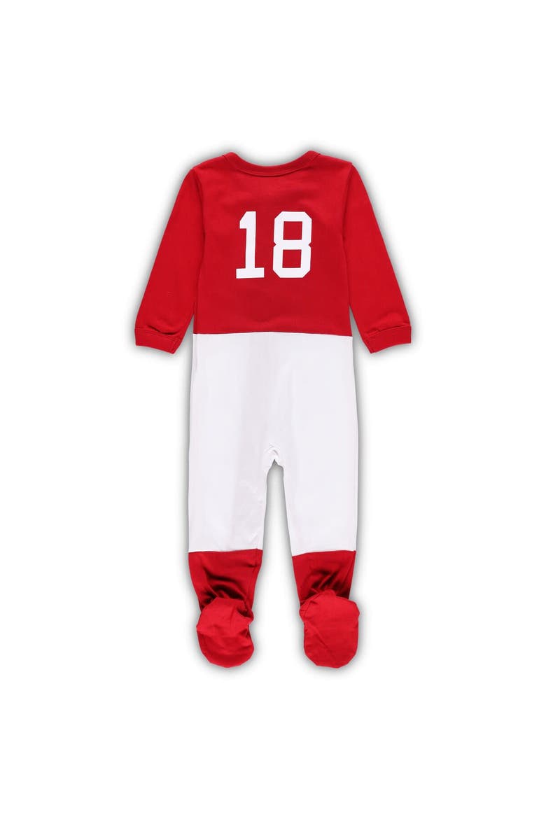Infant Wes & Willy Crimson Alabama Crimson Tide Football Uniform Full-Zip Footed Jumper, Alternate, color, Crimson