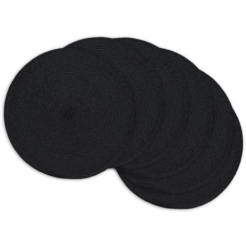 Indoor/Outdoor Round Placemat, Set/6, Black